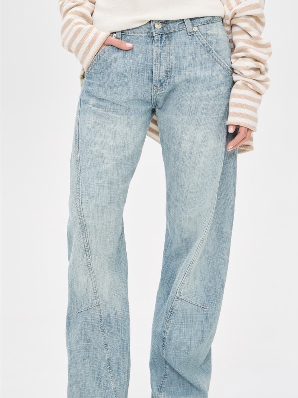 We the Free Highland Low-Rise Twisted Bowed Jeans